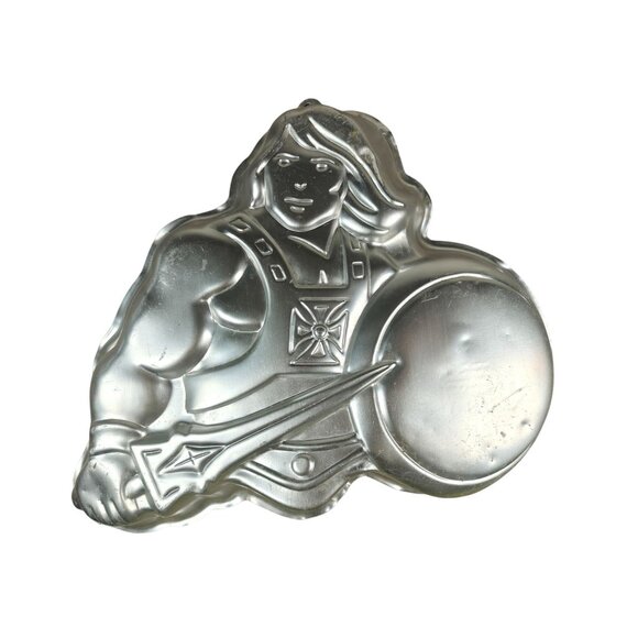 Vintage Wilton Cake Pan Mold He-Man 1983 Mattel Aluminum Retro Bakeware - Picture 1 of 4